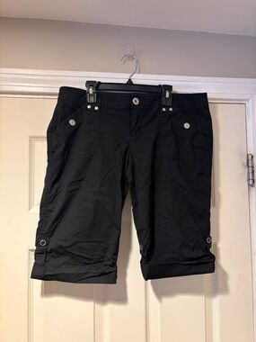 Garage Roll-Cuff Cargo Bermuda Shorts in Black 11